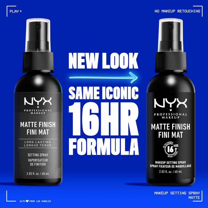 NYX PROFESSIONAL MAKEUP Makeup Setting Spray Matte Finish LongLasting Face Mist for up to 16HR Wear Vegan Formula