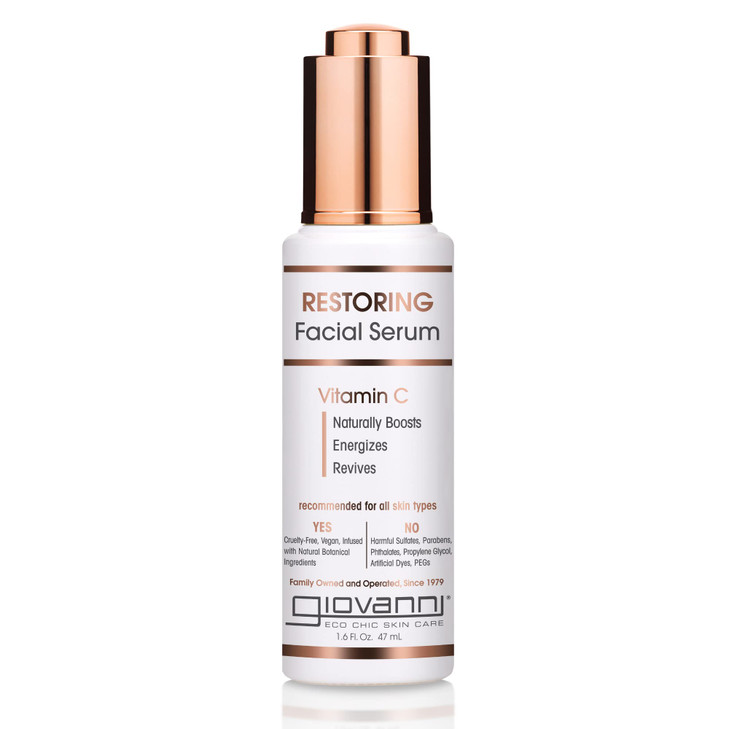 GIOVANNI Facial Energizing Serum 16 oz Naturally Boosts Energizes Revives Restoring Vitamin C