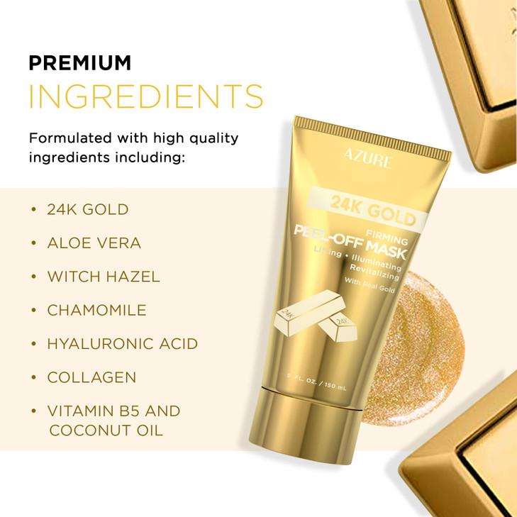 24K Gold Firming Peel Off Face Mask Removes Blackheads Dirt Oils Firms Lifts Moisturizes Reduces Wrinkles Fine Lines Acn