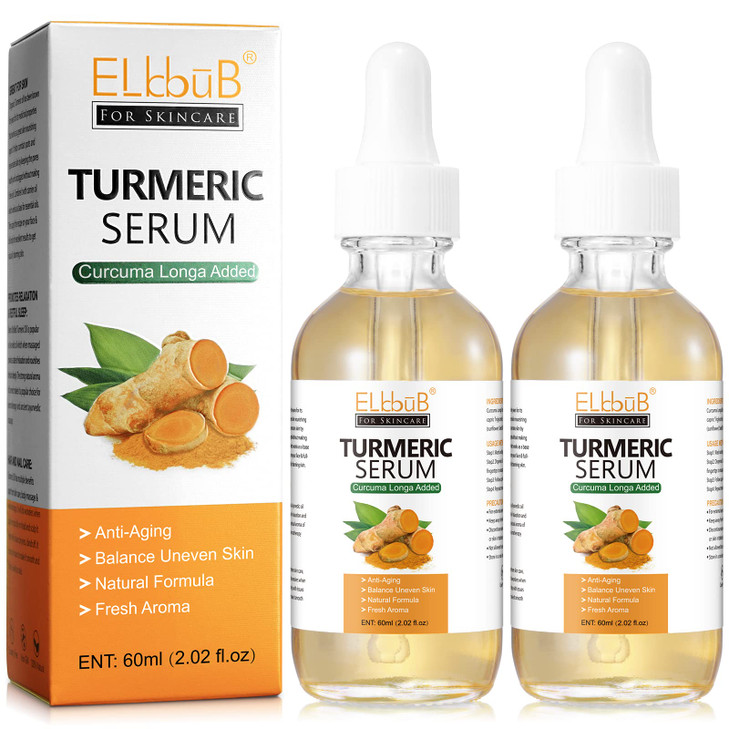 Turmeric Serum for Face Dark Spots Face Skin Reduces Hyperpigmentation Age Spots Sun Spot Improve Skin Tone 2Pack