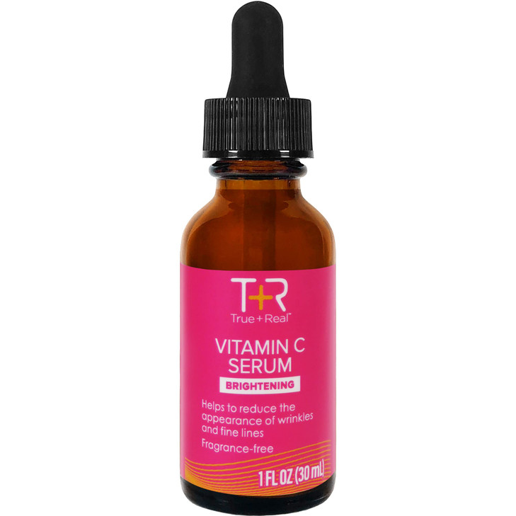 TrueReal Vitamin C Serum for Face Neck Eyes Premium AntiAging Serum Reduce Wrinkles Fine Lines Dark Spots Hydrating and