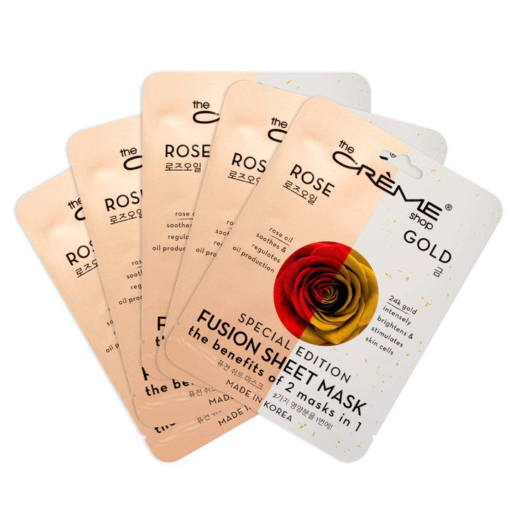 The Crme Shop Sheet Mask Korean Sheet Mask 24k Gold Sheet Mask 2in1 Sheet Mask Pack Rose Face Mask Sheet with Hyaluronic
