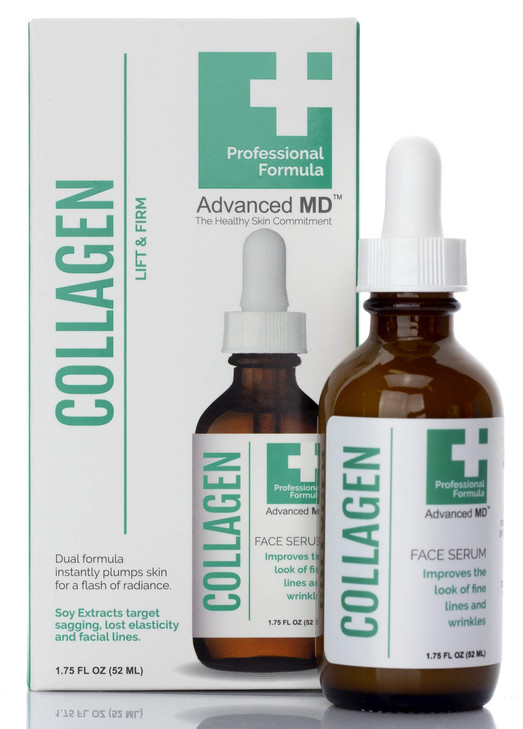 Advanced MD Collagen Face Serum Moisturizer For Wrinkles Fine Lines Professional Formula To Lift Firm By Targeting Lost