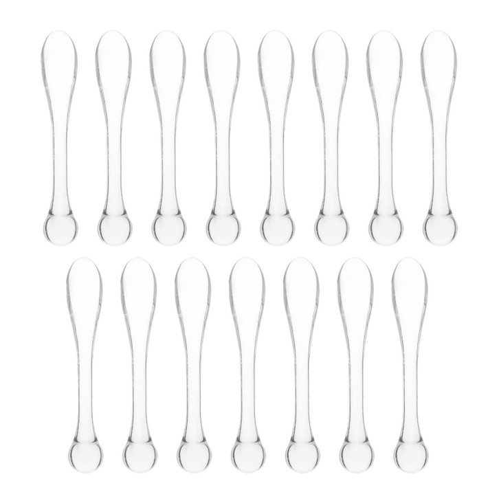 Beaupretty 15Pcs Acrylic Facial Mask Sticks and Makeup Spoons Set for Skincare Cream Scoops Cosmetic Spatulas Portable B