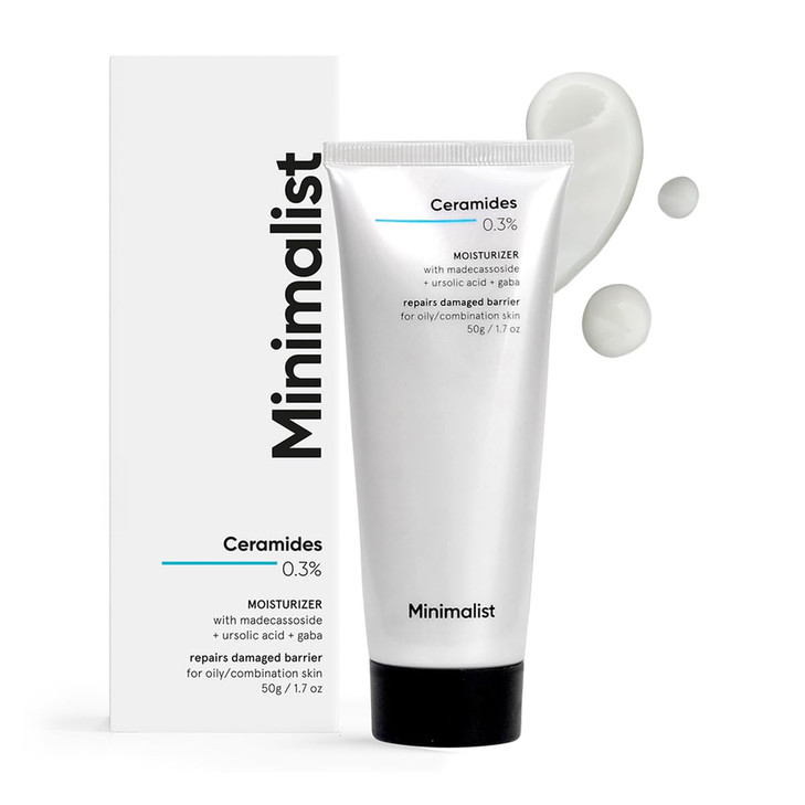 Minimalist Oily Skin Face Moisturizer for Barrier Repair 03 Ceramide Madecassoside For Women Men 17 Oz 50 gm