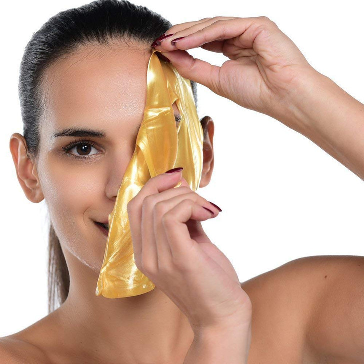 AICHUN BEAUTY 5PCS 24K Gold Gel Collagen Crystal Facial Masks Sheet Patch For Anti Aging Puffiness Anti Wrinkle Moisturi