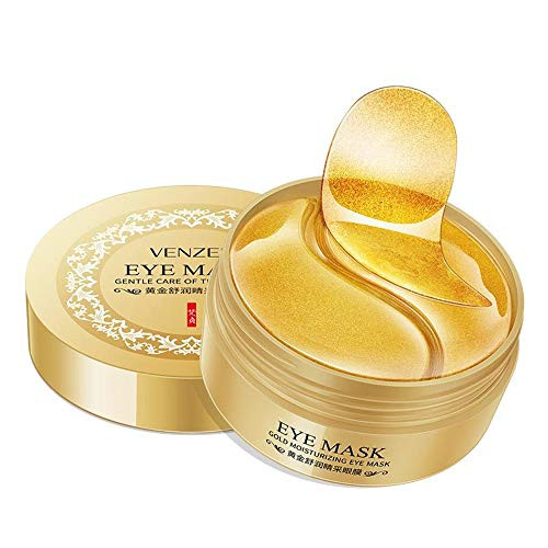 VENZEN 30 Pairs Gold Eye Mask Power Crystal Gel Collagen Masks Great For Anti Aging Dark Circles Puffiness Gold