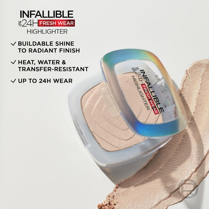LOreal Paris Infallible Up to 24HR Highlighter Longwear Powder Highlighter For All Day Glow Champagne Glow 031 Oz
