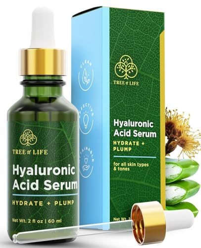 Tree of Life Beauty Hyaluronic Acid Serum Skin Brightening Face Oil for Dark and Age Spots Facial Serums for Dry and Sen