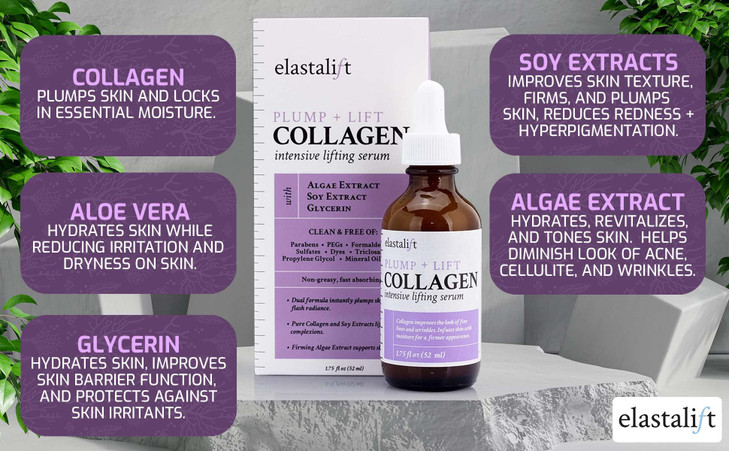 Elastalift Collagen Serum For Face Collagen Face Serum For Skin Tightening Helps Lift Plump Firm Sagging Skin Serums For