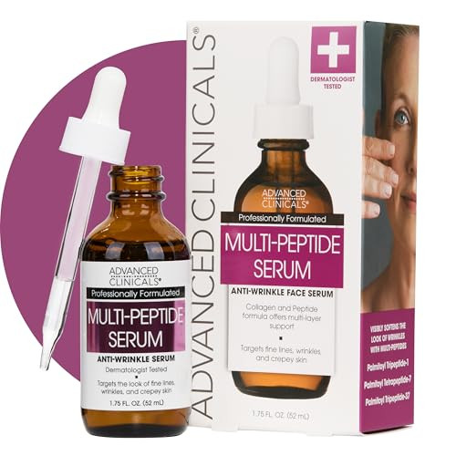 Advanced Clinicals Multi Peptides Serum For Face Visible Anti Aging Hydrating Collagen Peptide Facial Serum With Vitamin