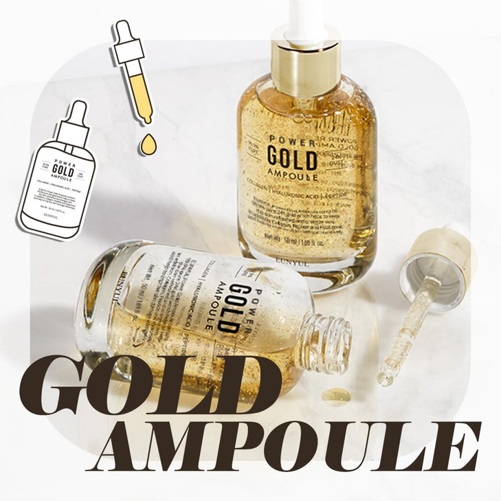 EUNYUL Power Enhancing Gold Ampoule 169 fl Oz 50ml 9999 Pure 24K Gold Serum