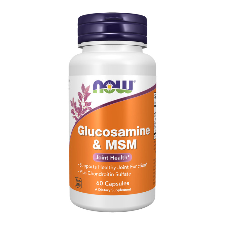 NOW Foods Supplements, Glucosamine & MSM plus Chondroitin Sulfate, Joint Health*, 60 Veg Capsules