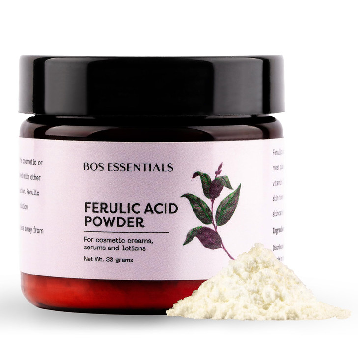 Pure Ferulic Acid Powder Stabilizes Vitamin C for use in DIY Creams and serums