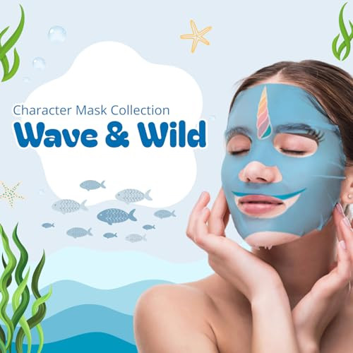 Epielle Character Face Mask Cat 6 Pack Fun Effective Korean Skin Care Spa Party Favors Stocking Stuffers Birthday Gifts
