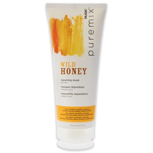RUSK Puremix Wild Honey Repairing Mask for Dry Hair Honey Natural Antioxidants to Smooth Deeply Moisturize and Repair Da