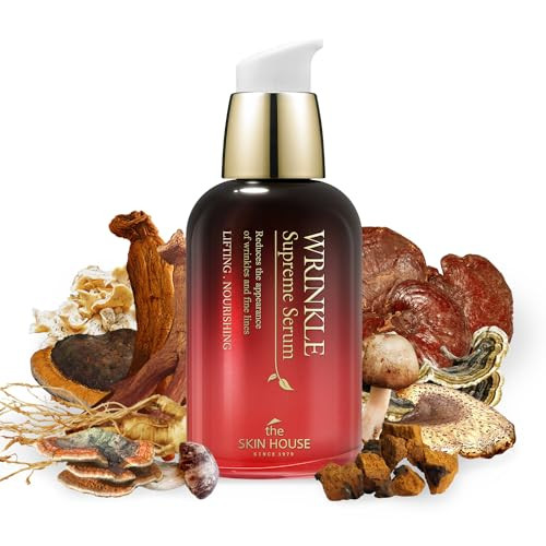 the SKIN HOUSE Wrinkle Supreme Serum 067 fl oz TrialSize Korean Red Ginseng Mushrooms Firming Lifting Fine Lines Korean