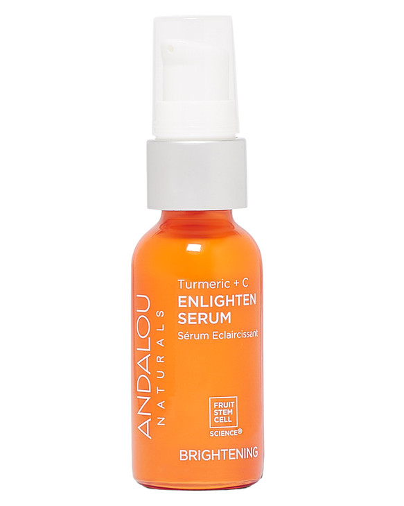 Andalou Naturals Turmeric Vitamin C Enlighten Serum Illuminating Face Treatment for Uneven Tone Sun Damage With Turmeric