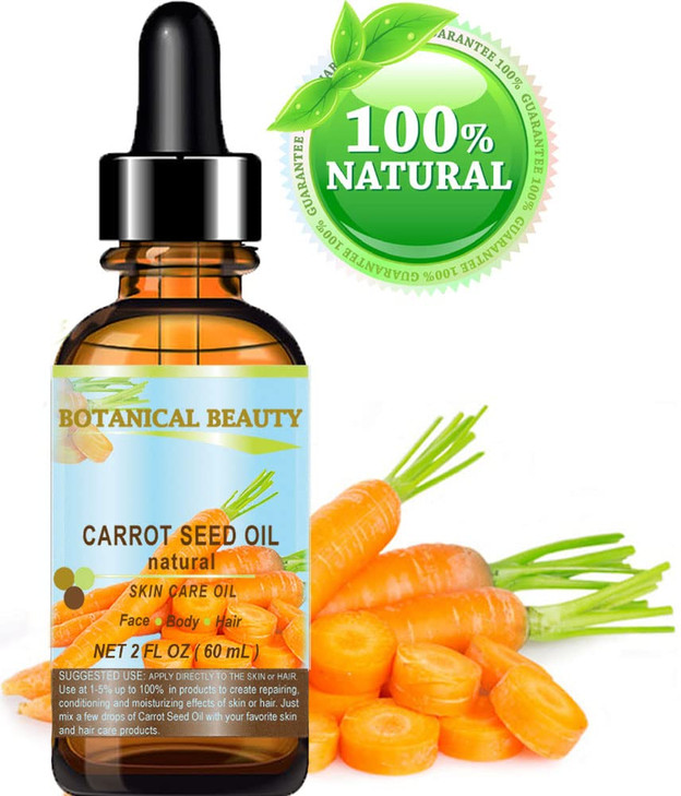 CARROT SEED OIL 100 Natural Cold Pressed Carrier Oil 2 Floz 60 ml Skin Body Hair and Lip Care One of the best oils to re