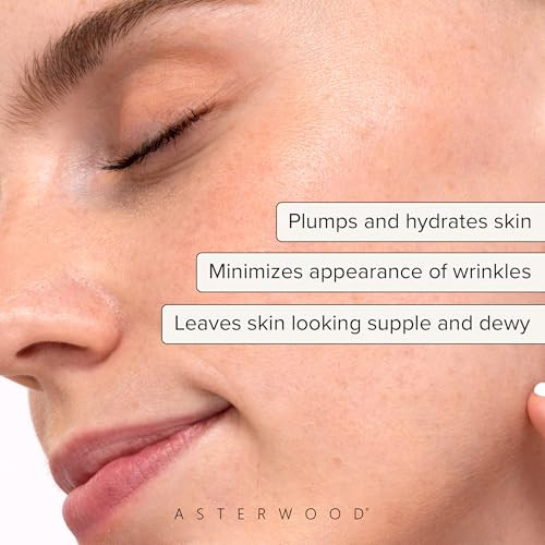 Asterwood Hyaluronic Acid Serum for Face Plumping AntiAging Hydrating FragranceFree 2 Fl Oz