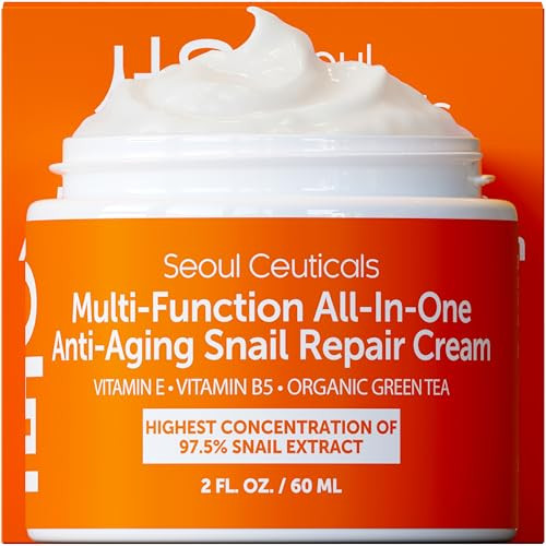 SeoulCeuticals Snail Mucin Moisturizer 975 Korean Skin Care Snail Repair Cream Day Night Anti Aging K Beauty Skincare Cr