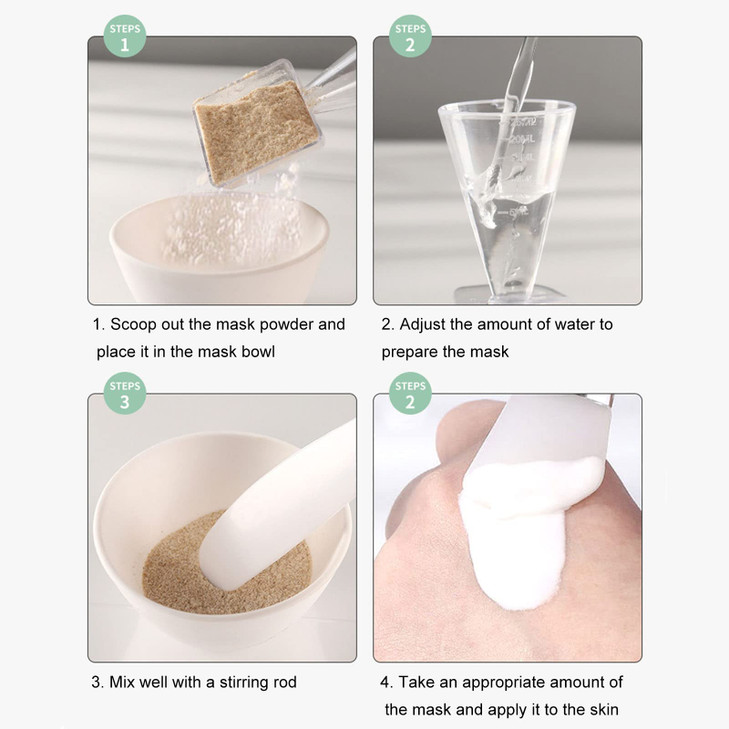 5PcsSet DIY Face Mask Mixing Kit Silicone Brush Soft Brush Mixing Bowl Mask Spatula Measuring Cup Set for DIY Clay Mask