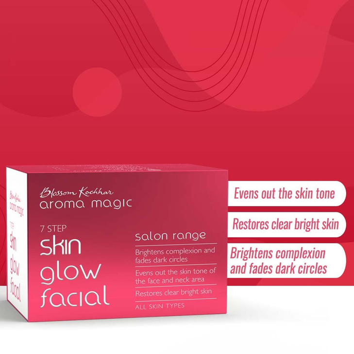 Aroma Magic Skin Glow Facial Kit Multi Use 7 Steps Skincare Set Reduces Dark Circles Gently Removes Dead Skin Restores C