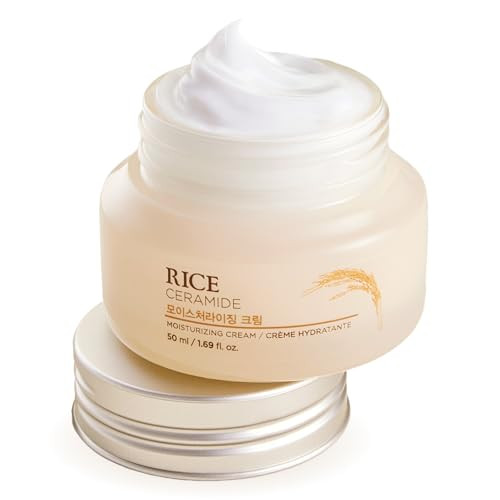 The Face Shop Rice Ceramide Cream Hydrating Face Moisturizer for Dry Combination Skin Lightweight Fastabsorbing 169 fl o