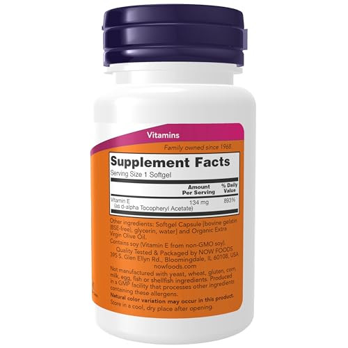 NOW Foods Supplements, Vitamin E-200 IU, D-Alpha Tocopheryl, Antioxidant Protection*, 100 Softgels online at globaldelivered