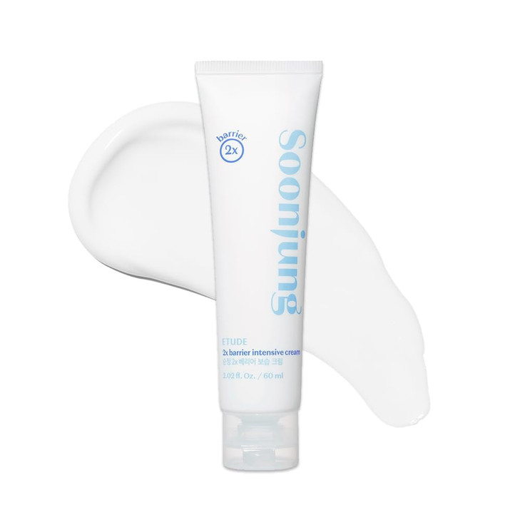 ETUDE SoonJung 2x Barrier Intensive Cream Light Texture Vegan Korean Face Moisturizer for Sensitive Skin Day Night Cream