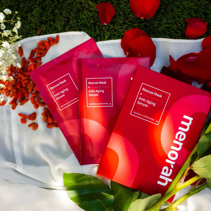 menorah Skincare Rescue Mask AntiAging Serum with Goji Berry Rosehip Hydrating Nourishing Revitalizing Skincare Gift Set