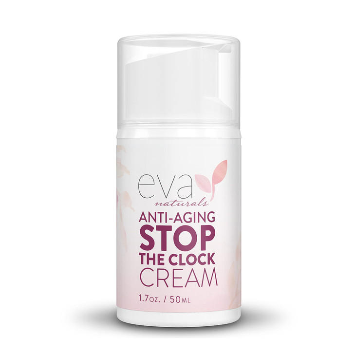 Eva Naturals Stop the Clock AntiAging Cream 17oz Face Moisturizer Visibly Reduces Wrinkles Facial Skin Care Products Wit