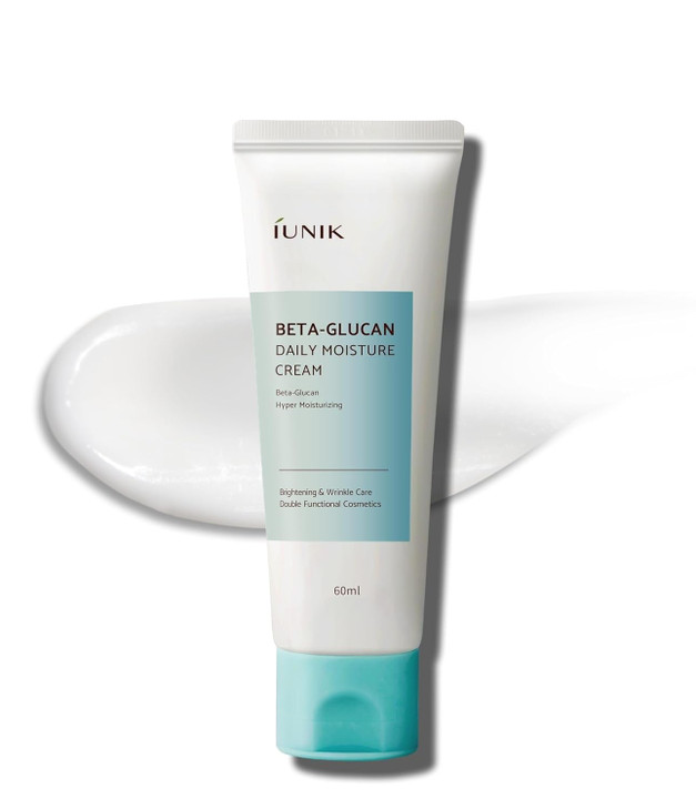 IUNIK BetaGlucan Vegan Lightweight NonSticky Deep Moisture Watery Cream Lotion Daily Moisturizer Quick Absorption Dry Ma