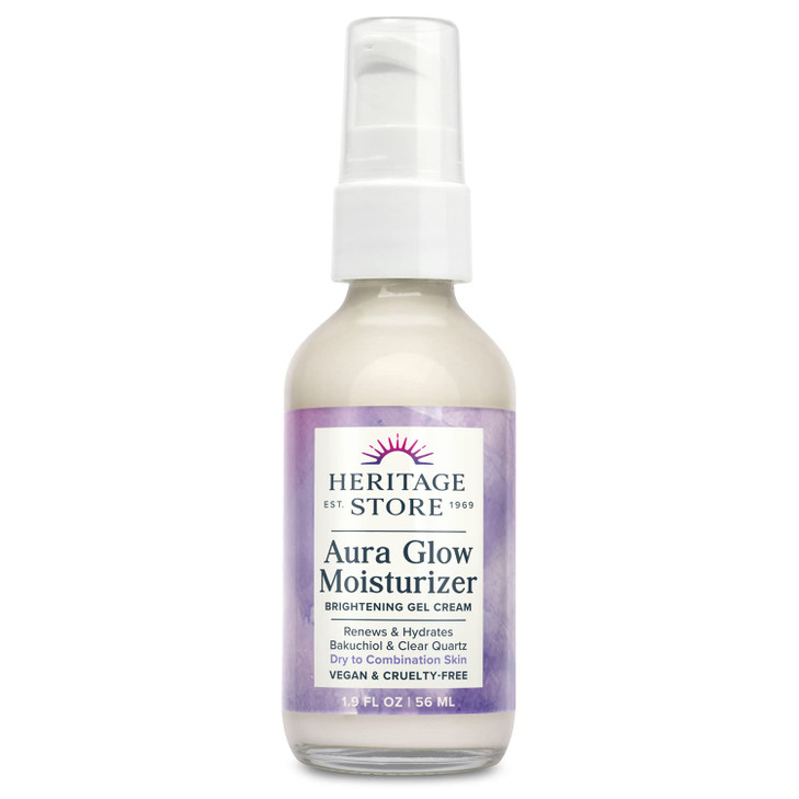 HERITAGE STORE Aura Glow Face Moisturizer for Dry Combination Skin Gel Facial Moisturizer Brightens Firms Skins Appearan