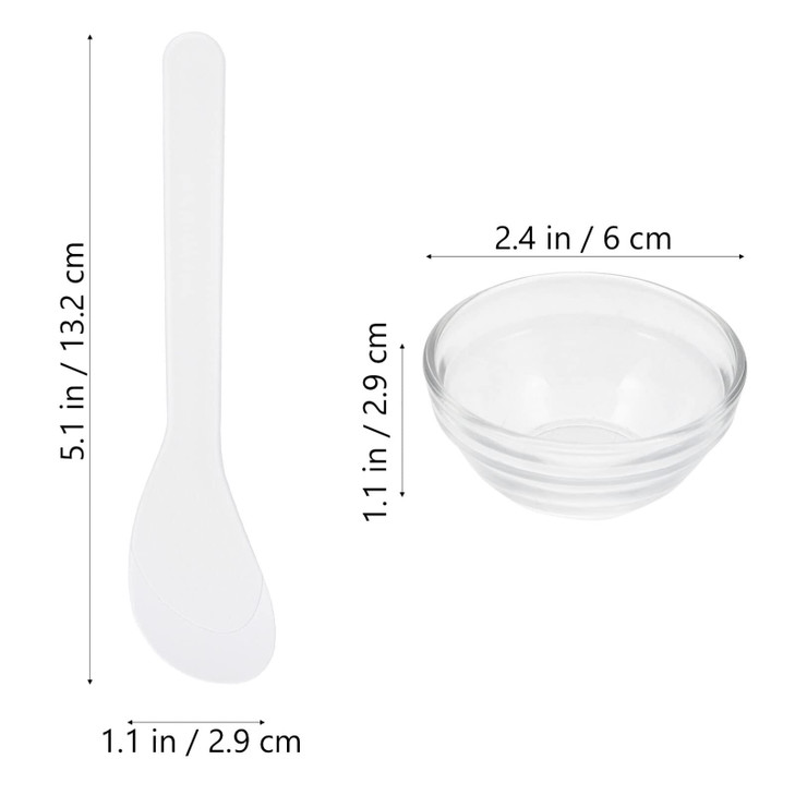 Beaupretty Small Glass Facial Mask Bowls Set 5Pcs Esthetician Mixing Bowls for Spa Diy Face Treatment with Clear Thick G