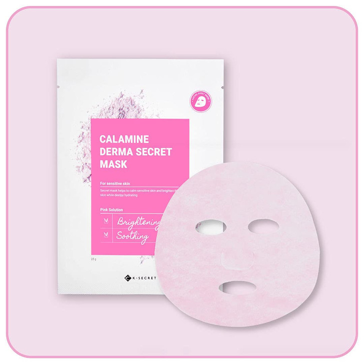 KSECRET Calamine Derma Secret Mask 10 Sheets 1sheet 25g 088oz Korean Skincare Facial sheet masks for Hydrating and Refre