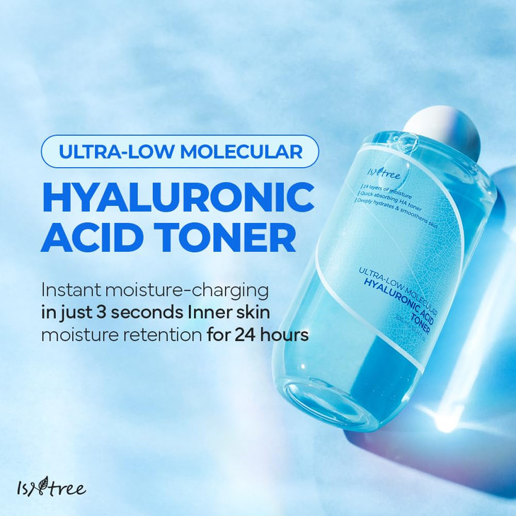 ISNTREE UltraLow Molecular Hyaluronic Acid Toner 300ml 1014 floz Korean Skincare Quick Absorbing Deep Hydration Skin Smo