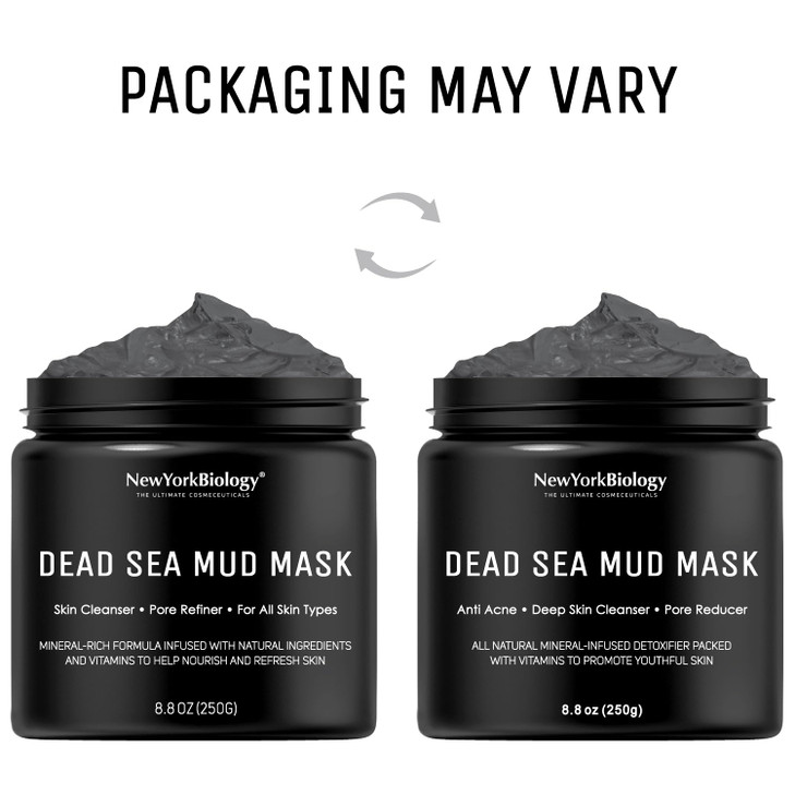 New York Biology Dead Sea Mud Mask for Face and Body Spa Quality Pore Refiner for Oily Skin Natural Skincare for Women M