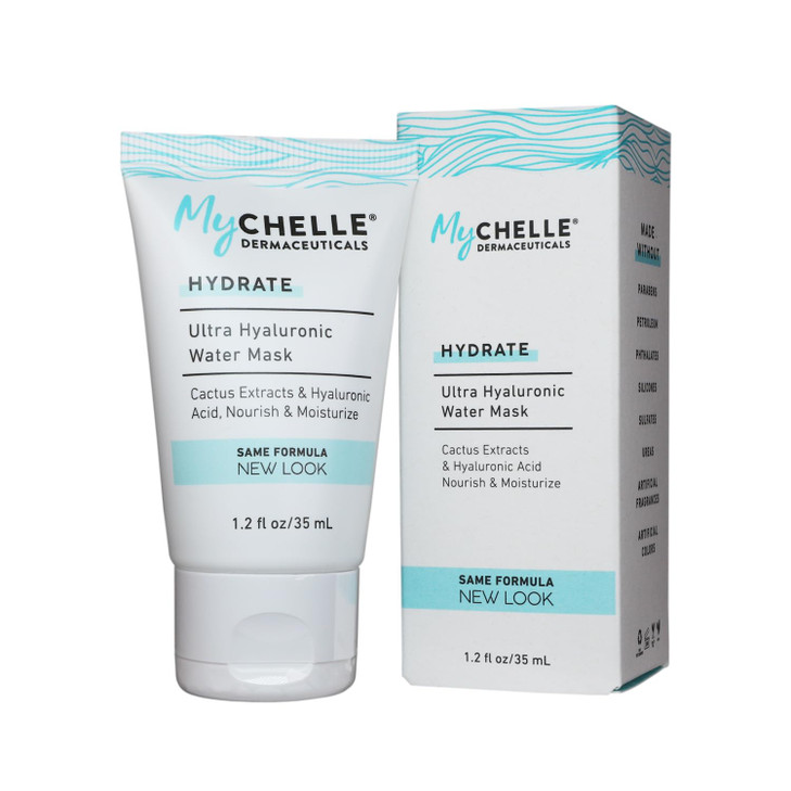 MyCHELLE Dermaceuticals Ultra Hyaluronic Water Mask 12 Fl Oz Rich Hydration for Dry Skin with Vegan Hyaluronic Acid Help
