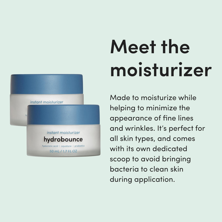hers Hydrobounce Instant Moisturizer Hyaluronic Acid Squalane Probiotic Formula Lightweight Daily Face Cream Hydrating V