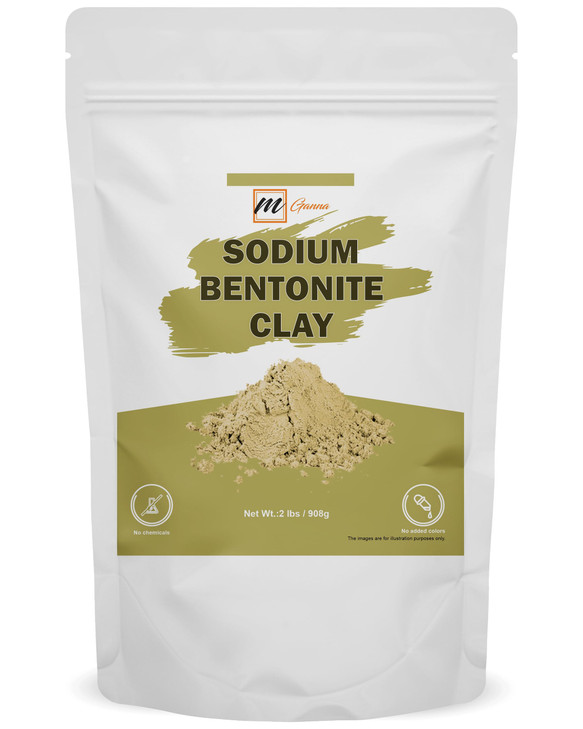 mGanna 100 Natural Sodium Bentonite Clay Powder for Facial Masks Creams Body Wraps Soft Peels and Scrubs and Soap Making