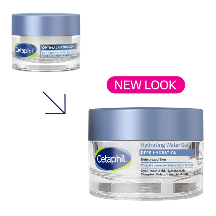 Cetaphil Deep Hydration Skin Restoring Water Gel with Hyaluronic and Polyglutamic Acid Face Moisturizer 72 Hour Hydratio