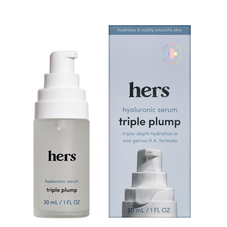 hers Triple Plump Hyaluronic Face Serum Deeply Hydrating Hyaluronic Acid Face Serum with 3 Different Molecular Weights P