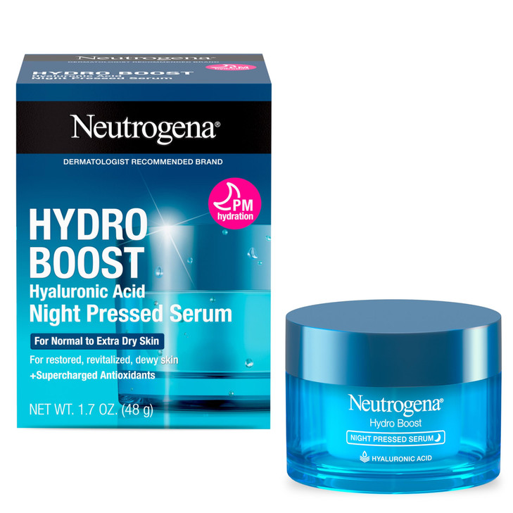 Neutrogena Hydro Boost Night Pressed Serum with Hyaluronic Acid Antioxidants Hydrating Face Moisturizer that Restores Re