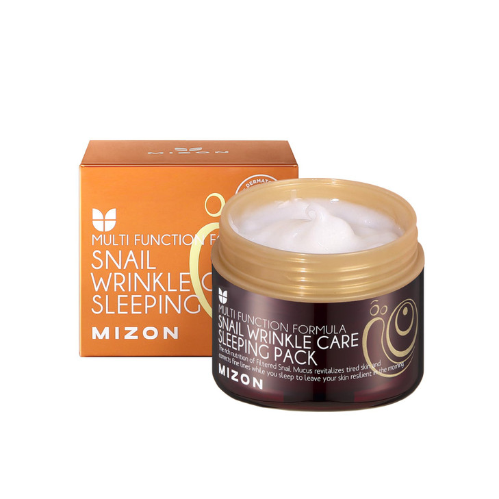 MIZON Snail Wrinkle Care Sleeping Pack Snail Mucin Nourishing mask with Adenosine Shea Butter Overnight Firming Mask for