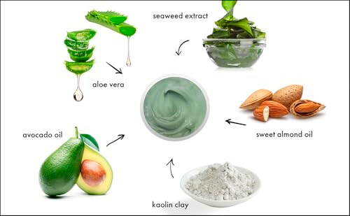 Raya Seaweed Masque 609 Hydrating and Fortifying Facial Treatment Mask for All NonProblem Skin Made with Vitamins and Mi
