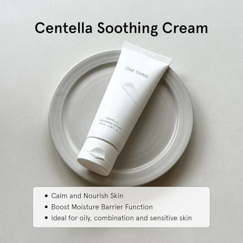 ONE THING Centella Soothing Cream 338 Fl Oz CICA Beta Glucan Hydrating Calming Facial Vegan Moisturizer for All Sensitiv
