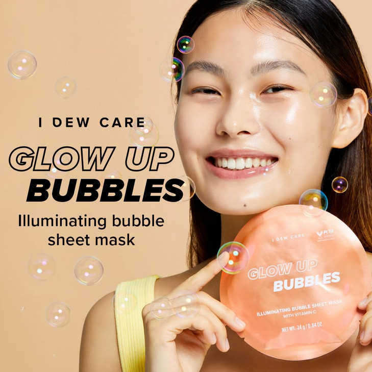 I DEW CARE Bubble Face Sheet Mask Korean Skincare for Brightening and Detox Skin Care with VitaminNiacinamide Hydrating