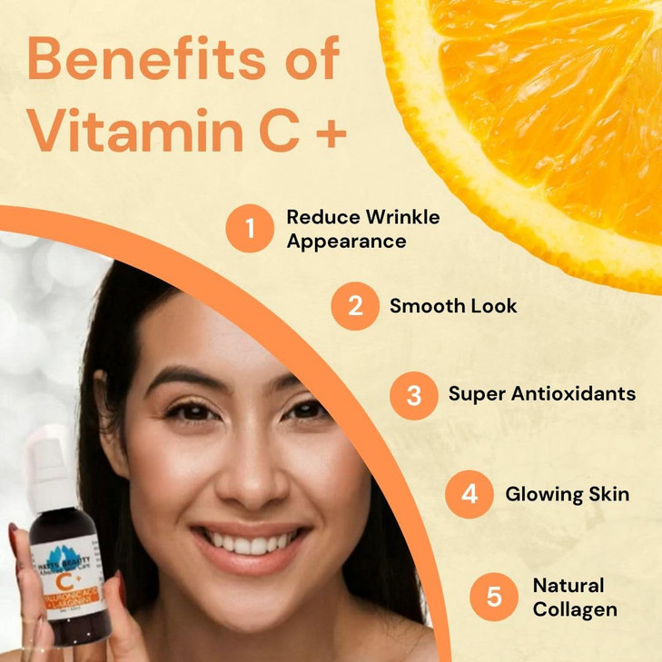 Watts Beauty Supercharged Vitamin C Serum with Moisturizing Hyaluronic Acid Advanced Antioxidant Face and Body Serum 2 o