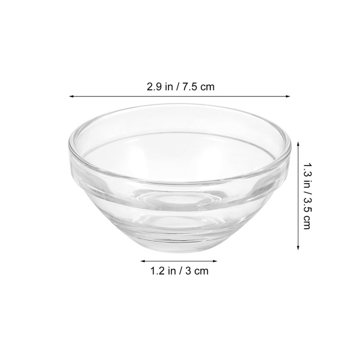 Cabilock 10PCS Facial Mixing Bowls 3 Inch Clear Glass Esthetician Measuring Bowls for Facials Small DIY Face Mud Mask Co